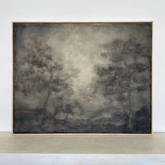 a painting is shown in an empty room
