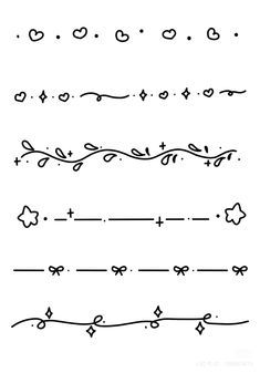 hand drawn lines with hearts and stars