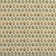 an upholstered fabric with circles and dots in green, beige and brown colors