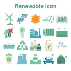 an image of a green energy icon set