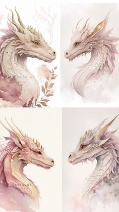 Pink, dragons, white, light feminine, wallpaper, decor Female Dragon, Cool Dragons, Pink Dragon, Gold Dragon, White Dragon, Wassily Kandinsky, Dragon Art, Amazing Art, Art Inspo