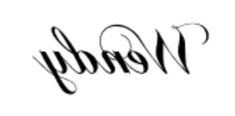 the word wendy written in cursive writing on a white background with black ink