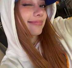 Katseye Megan Smiling, Megan Icon, Ginger Hair Megan Katseye, Megan Katseye Ginger Hair, Megan Katseye Orange Hair, Katseye Pfp Megan, Katseye Megan Icons, Dani Katseye Pfp, Megan Icons Katseye