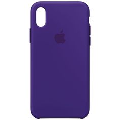 the back of an iphone xr phone case in bright purple, on a white background