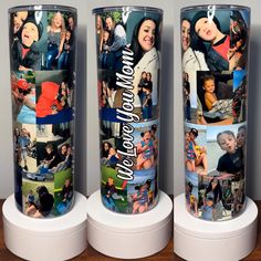 Many Designs, Most Popular is Collage Tumbler as seen in Video, gather 36 or less of family friends or special moments and put it on a tumbler
