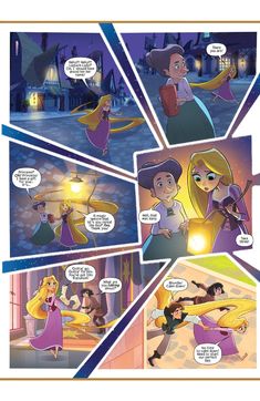 an image of tangled princess and prince in disney's tangled world comic book page