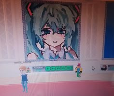 an image of a anime character on the wall