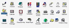 the computer icons are all different colors and sizes