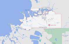 a map showing the location of lake mino state park and its surrounding area, with several locations marked in red