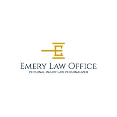 the logo for emery law office, personal injury and personal injury services in new york