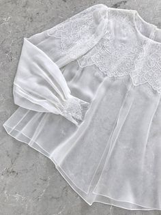 SIlk Single Georgette Long Sleeve Open Back Bridal Top Elegant Delicate Lace Tops For Spring, Elegant Spring Tops With Delicate Lace, Feminine Tops With Lace Sleeves For Wedding, Elegant Long Sleeve Tops For Wedding, Elegant Long Sleeve Blouse For Wedding, Elegant Fitted Tops For Weddings, Feminine Lace Tops With Lace Sleeves, Delicate Lace Top For Spring, Elegant Fitted Delicate Lace Top