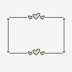 two hearts in the shape of a rectangle on a white background with black lines