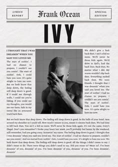 the front page of a magazine with an image of a man holding his hands to his face