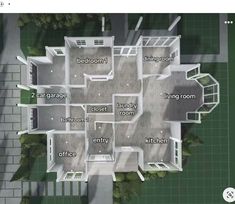an aerial view of a house with all the rooms labeled in english and spanish on it