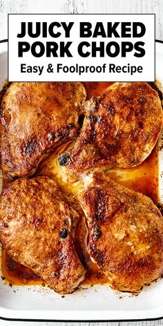 Juicy baked pork chops.