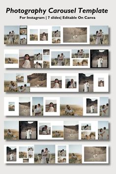 a collage of photos with the words photography carousel template