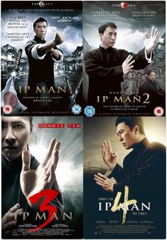 the movie poster for ip man 2, ip man 3 and ip man 4 is shown
