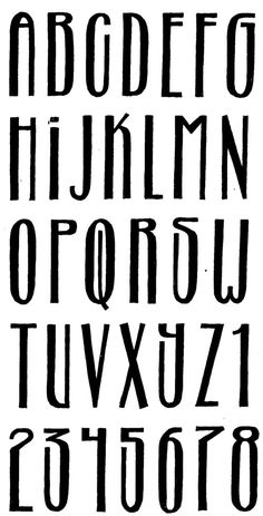 an old english alphabet with numbers and symbols