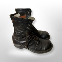 Vintage 1950s German Military Mens Black Leather Distressed Jump Boots/size 10 1/2 D Military - Etsy Vintage Army Boots, Vintage German Army Boots, Mens Combat Boots 1940s, Vintage Military Shoes, Vintage 1940s Military Combat Boots, Wwii Era Leather Combat Boots, Vintage Black Leather Army Boots, Vintage Ussr Military Combat Boots, Vintage Gdr Army Boots