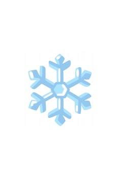a snowflake is shown in blue on a white background