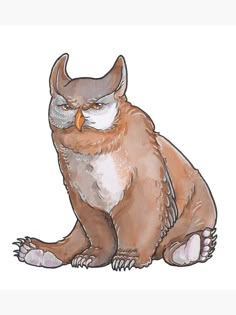 an owl with horns sitting on the ground