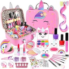 Unicorn Makeup Kit Ideas, Kids Makeup Kit, Real Makeup Kit For Kids, Makeup Set For Kids, Unicorn Makeup Toys, Children Makeup Kit, Kids Make Up Set, Unicorn Makeup Kit, Makeup Toys For Girls