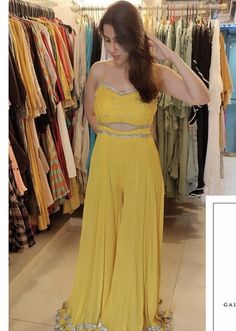 Party Wear Cord Set Dress, Haldi Outfits For Bridesmaid Simple, Haldi Ceremony Outfit For Sister Yellow Kurti, Outfit For Haldi Function For Bridesmaid, Haldi Palazzo Outfit, Haldi Ceremony Outfit For Sister Yellow, Plain Yellow Outfit For Haldi, Yellow Haldi Outfit For Sister, Haldi Ceremony Outfit For Sister