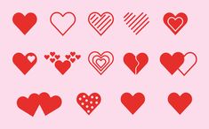 Freepik premium vectors, hearts with different styles and shapes.