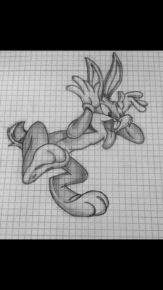 a pencil drawing of a cartoon character