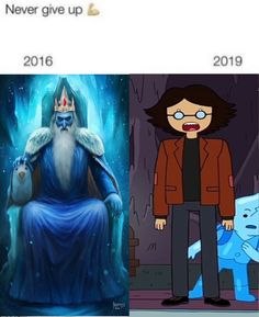 an image of the same cartoon character in different stages of being compared to each other