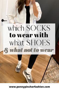 Are you tired of wearing dull and mismatched socks with your favorite shoes? It's time to elevate your footwear game with our guide to matching socks and shoes! Explore stylish combinations to keep you on-trend and comfy, without breaking the bank. Don't miss out on these fabulous tips - read this post now! Socks For White Shoes, How To Wear White Socks With Sneakers, Socks With White Shoes, Which Socks To Wear With Sneakers, Sneakers And Long Socks, Leggings And Crew Socks, What Socks To Wear With Leggings, Ankle Socks With Leggings, Shoes To Wear With Socks