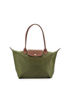 Le Pliage Nylon Medium Shoulder Tote Handbag Purse Le Pliage Sage, Olive Green Longchamp Bag, Longchamp Moss Green Bag, Olive Green Longchamp Handbag, Khaki Longchamp Bag, Longchamp Moss Green Tote, Longchamp Le Pliage Green Tote, Olive Tote Shoulder Bag, Longchamp Green Tote