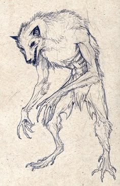 a drawing of a creature with long legs