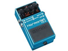the boss guitar effect pedal is blue and black