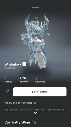 an image of a phone screen with the text, follow me for inventory