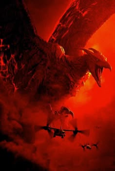 an image of godzilla in the sky