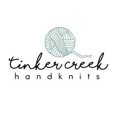 a ball of yarn with the word tinker creek hand knits written in black