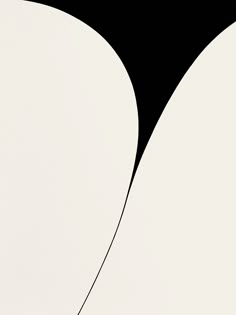 an abstract black and white painting with curved lines