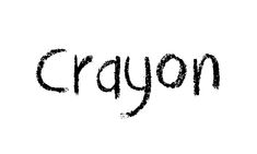the word crayon written in black ink