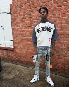 Jordan 3 Drip, Outfits With Dunks Mens, Concrete Boys Af1 Outfit, D-boy Outfits, Gamma 11s Outfit Men, Hard Boy Outfits, Shoe Fits, Dboy Outfit, Cement Jordan 4 Outfit