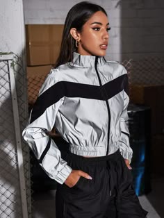 Reflective Jacket, Cute Jackets, Fall Jackets, Kids Beachwear, Outerwear Women, Casual Jacket, Lightweight Jacket, Vêtements Stylés, Women Clothes Sale