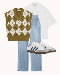 The Return of Argyle: How The Classic Print Got Its Cool Factor Back - The Style Diary Fashion Trend Report, Argyle Vest Outfits For Women, Vest Outfits For Women, Argyle Vest, Golf Attire, Argyle Cardigan, Argyle Sweater Vest, Tennis Skirts, Print Trends