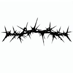 a black and white photo of a crown of thorns against a white sky background