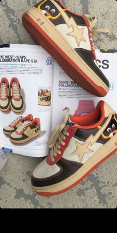 Bape Shoes, Sneaker Posters, Pretty Sneakers, Shoe Wishlist, Funky Shoes, Fresh Shoes, Hype Shoes, Aesthetic Shoes, Shoe Inspo