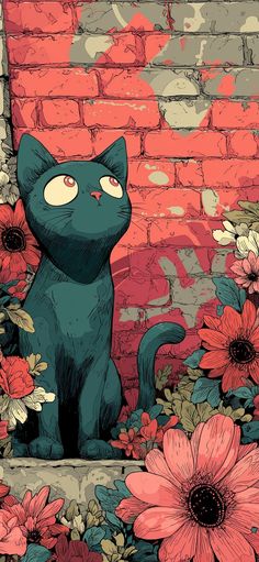 Anime Wallpaper Phone, Black Cat Art, Art Anime, Art Wallpaper Iphone, Ảnh Bìa, Cat Wallpaper, Art Animalier, Anime Scenery Wallpaper, Cute Wallpaper Backgrounds