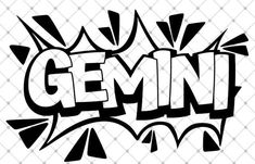 the word genni written in black and white