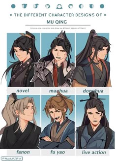 the different character designs of mu qin