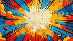 an image of a comic book cover that is very colorful and has many different colors