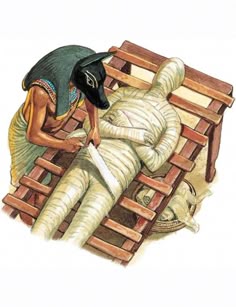 an egyptian woman is laying down with her head on the back of a bed and writing