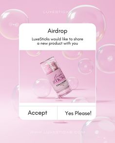 an advertisement for airdrop on pink background